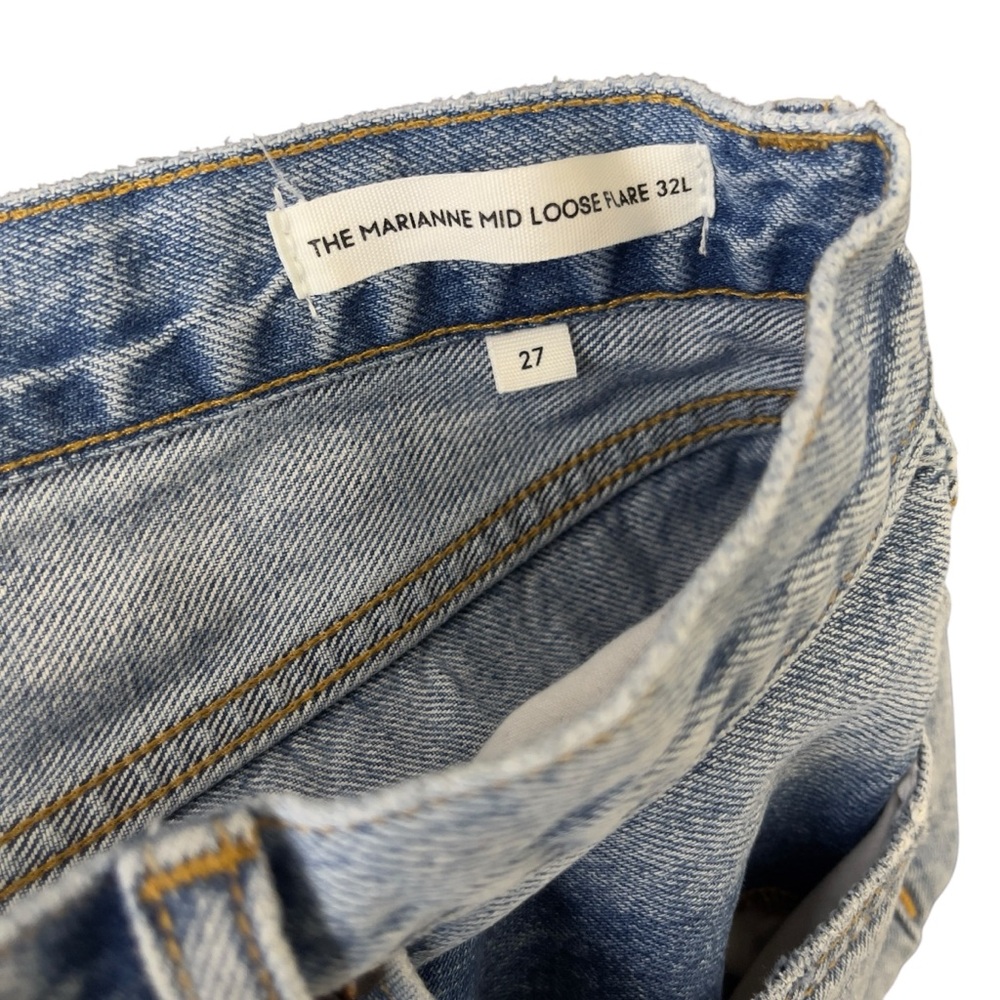 Aritzia Denim Forum Marianne Mid Loose Flare 32L size 27 Medium Wash - Picture 11 of 12